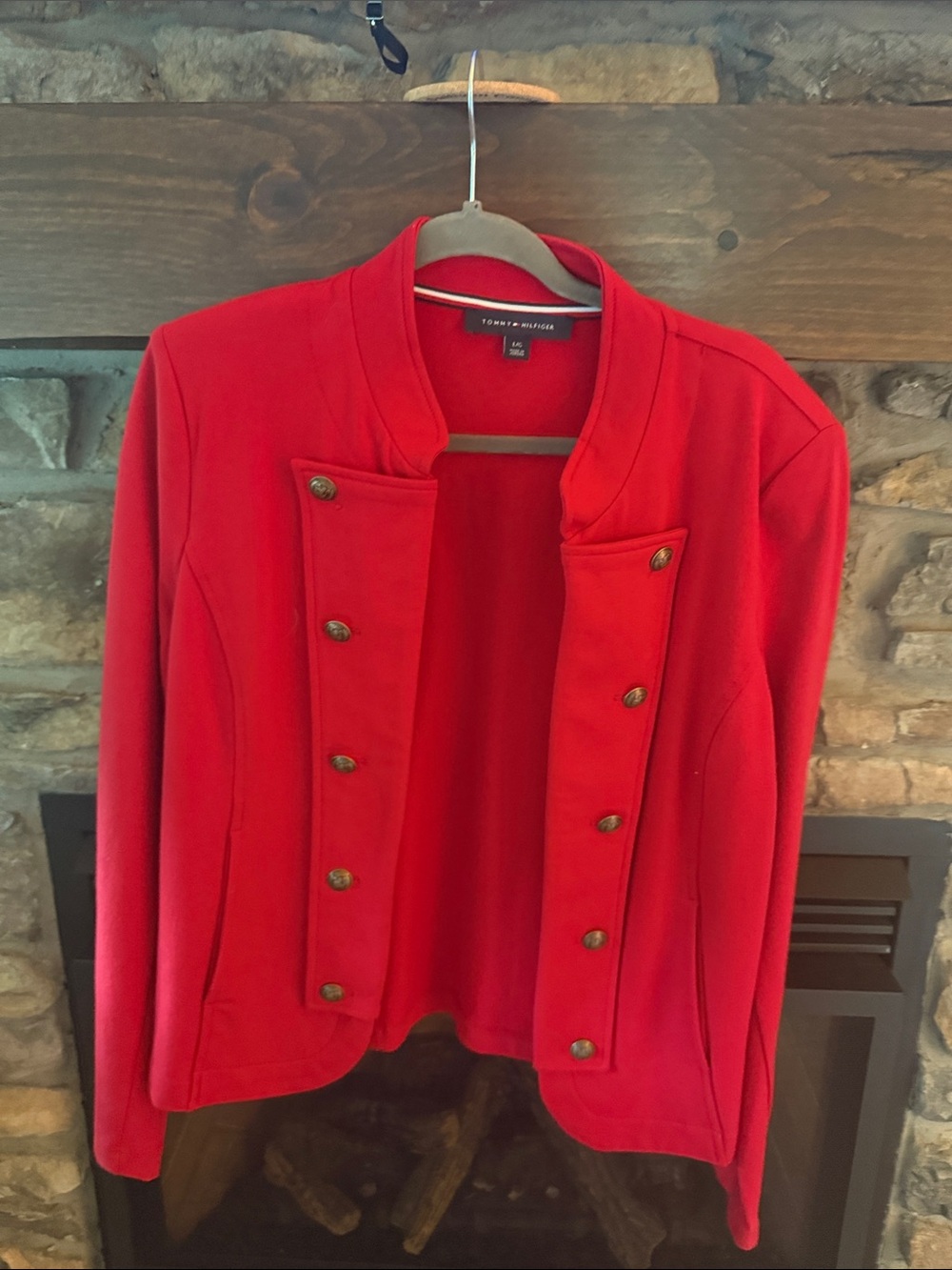 Tommy Hilfiger Red Military-Style Women's Blazer Jacket